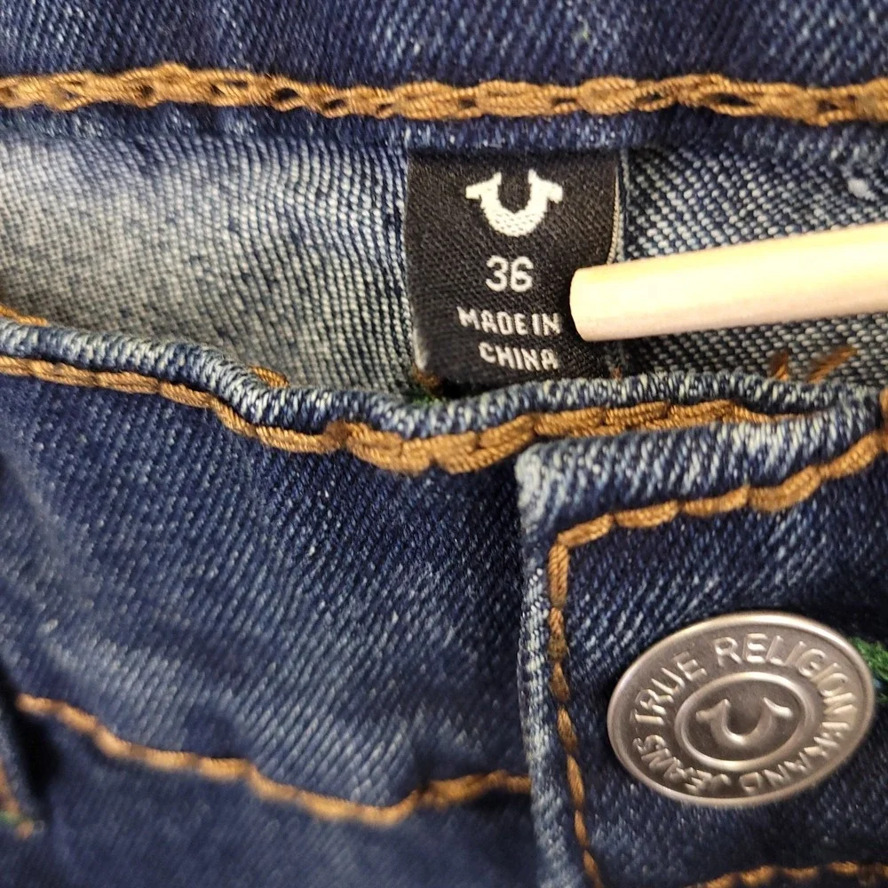 NWT True Religion Ricky Big T Relaxed‎ Straight 36x34 Mid Rise Stretch $199 MSRP